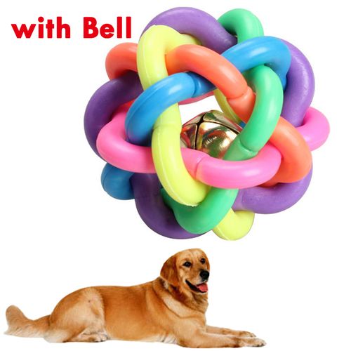 Ball Bite Resistant Rainbow Color Rubber Material Exercise Toy