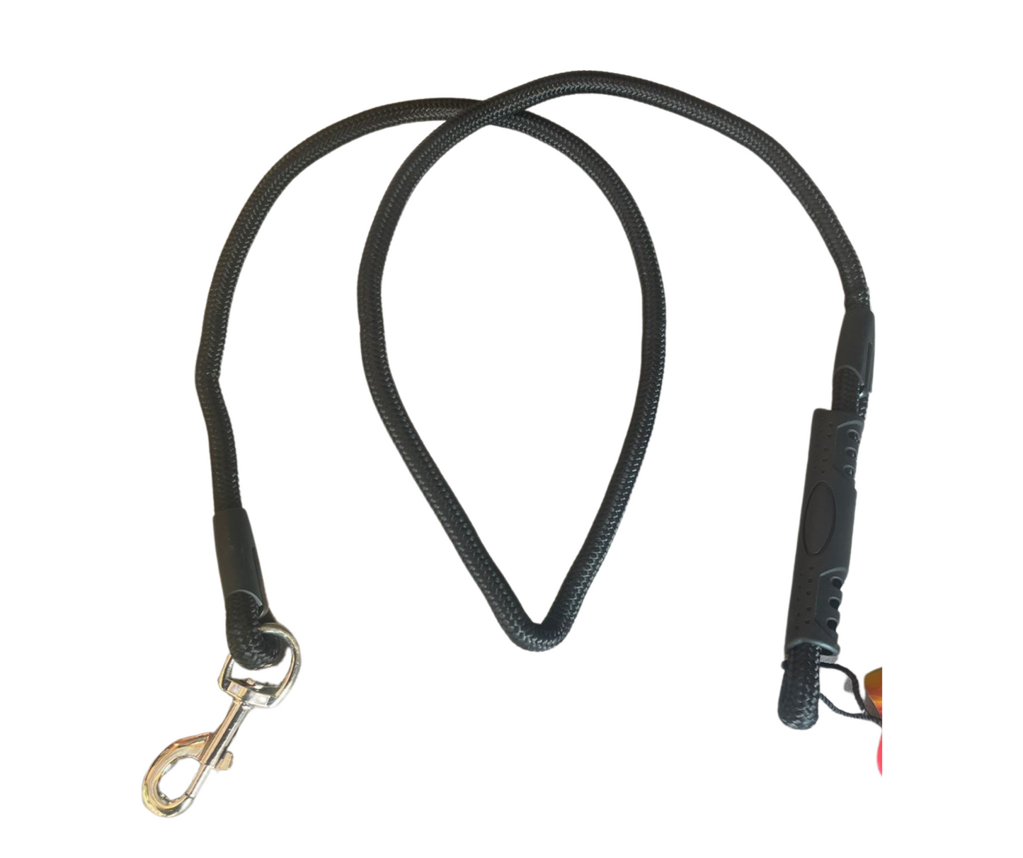 Round Rope Leash with Plastic Handle - S, Black