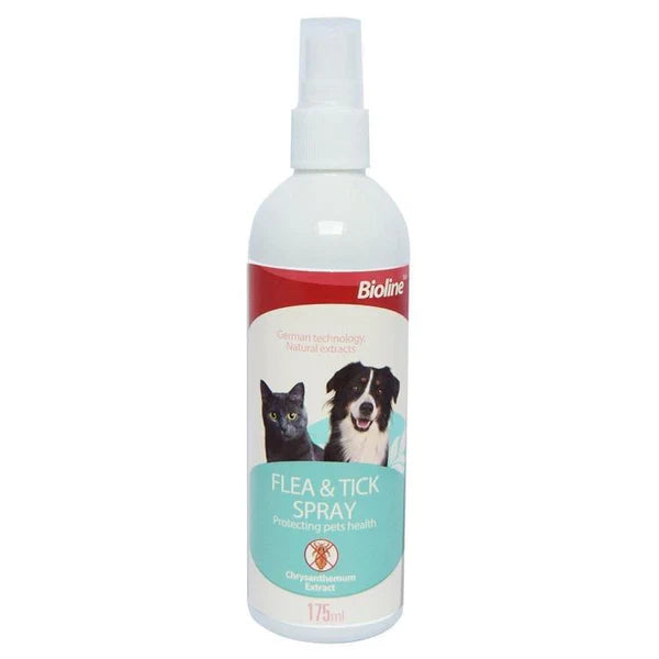 Bioline flea &amp; tick Spray 175ml For Dogs
