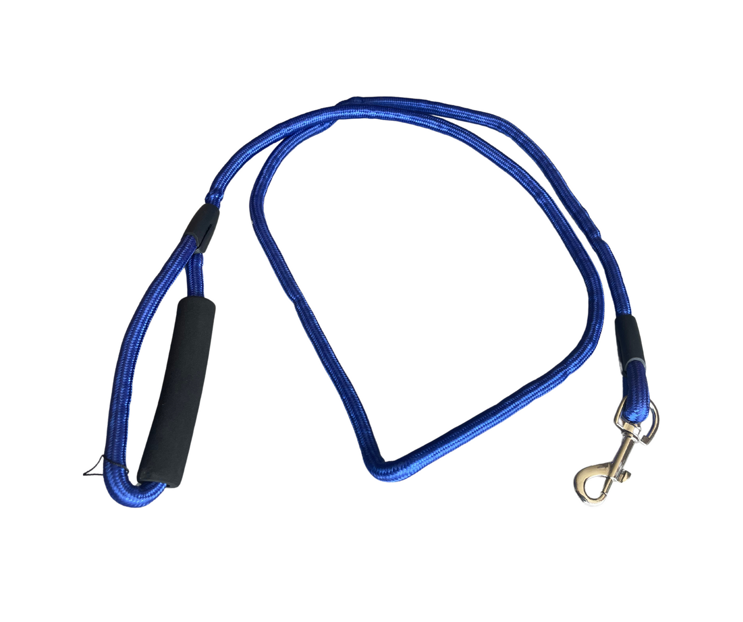 Round Rope Leash Imp Rubber Handle (Medium) - L, Solid Blue