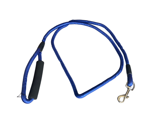 Round Rope Leash Imp Rubber Handle (Medium) - L, Solid Blue