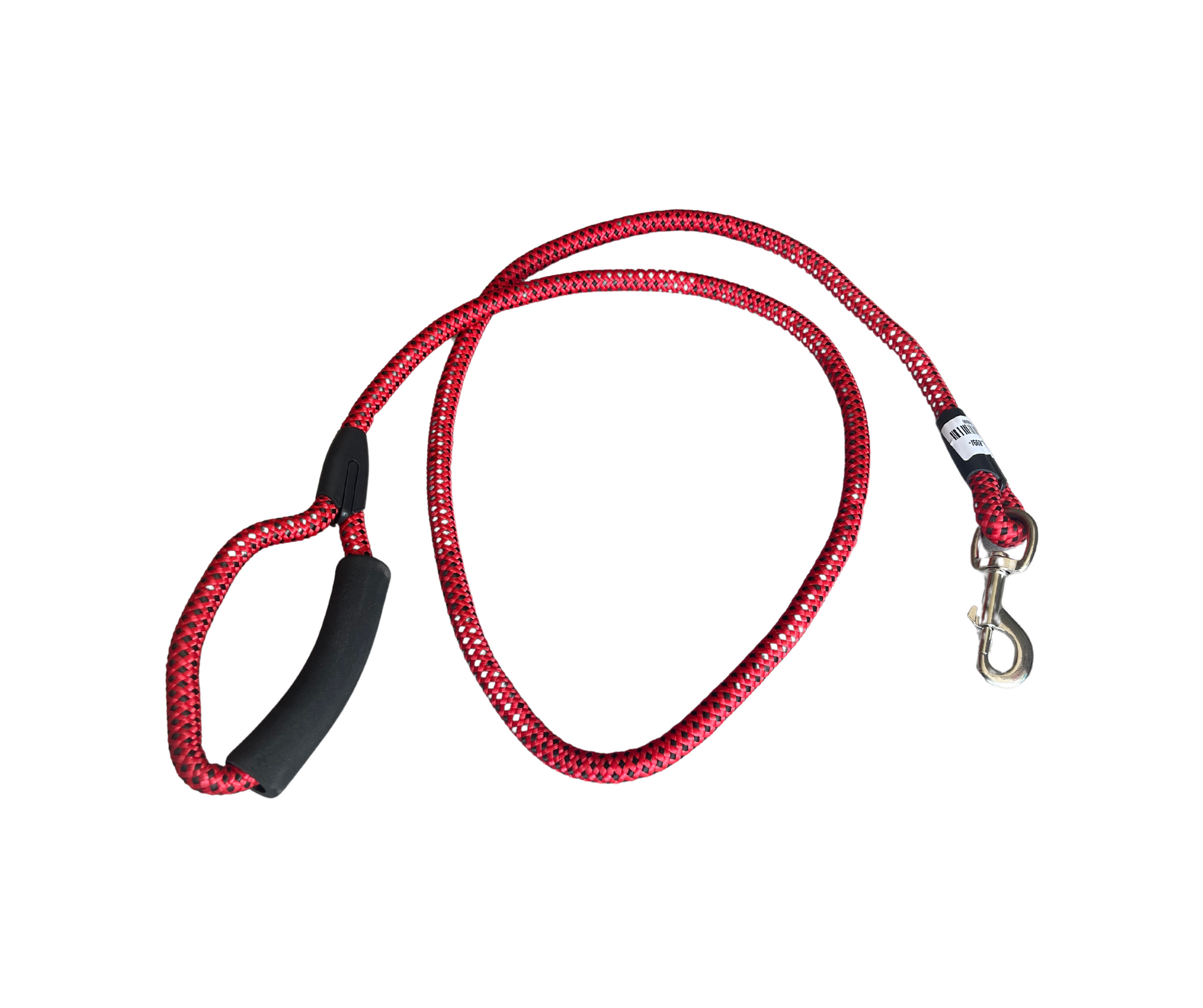 Round Rope Leash Imp Rubber Handle (Medium) - L, Black & Red