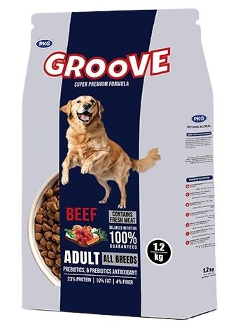 Groove Dog Food Beef 1 2Kg
