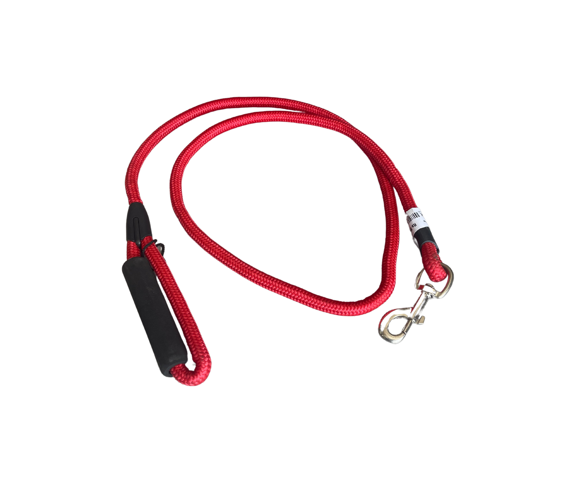 Round Rope Leash Imp Rubber Handle (Medium) - L, Solid Red