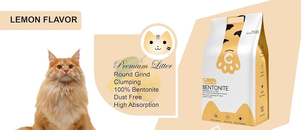 Gerry cat Litter (Bentonite) (10 litter) - Lemon