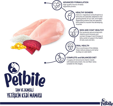 Petbite Ph Balanced Adult Cat Food Chicken 1Kg