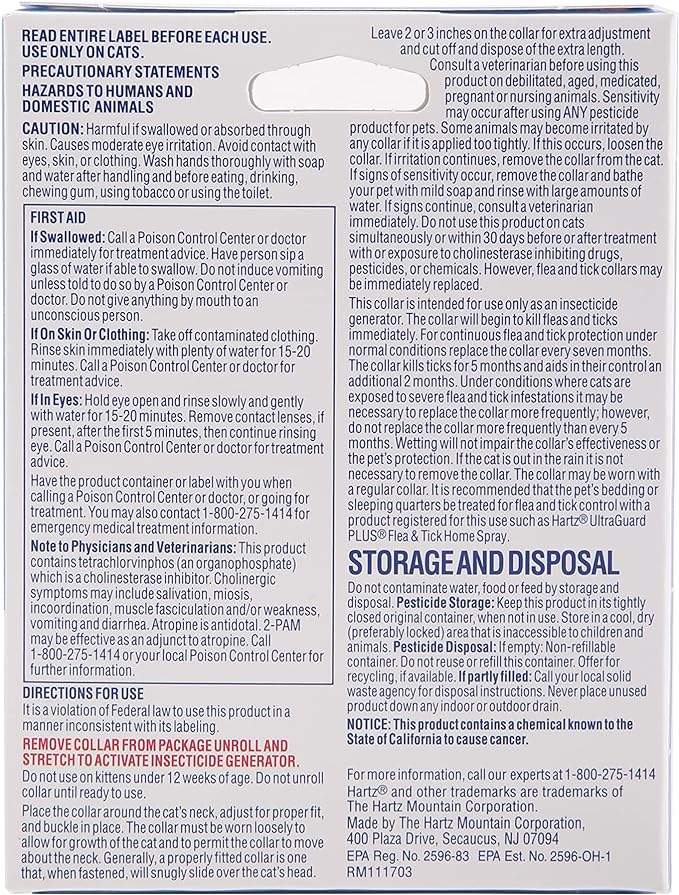 HARTZ FLEA TICK KITTEN CAT COLLAR (48X1)