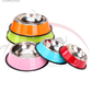 Dog feed and water bowl colorful and variable sizes.