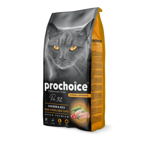 Prochoice Pro 32 Chicken Rice Dry Cat Food For Adult Sterilised Cats 2Kg