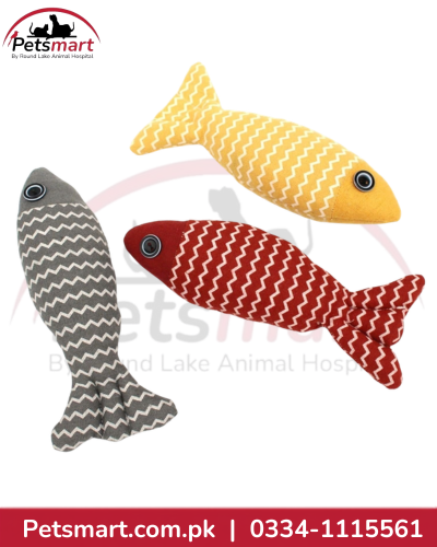 Patterned Plush Fish Toy for Cats ��� Assorted C