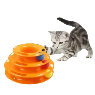 Three Level Interactive Track Ball Toy For Cats
