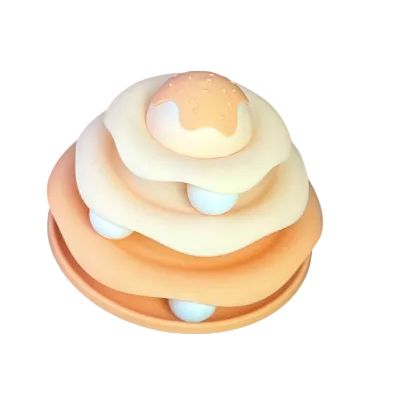 Beige Multi Level Interactive Cat Track Toy With Balls