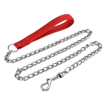 Dog Chain Leash with Padded Handle – Silver