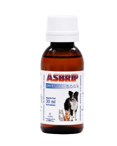 Asbrip Pets complementary oral solution for dogs and cats 30ml bottle and box