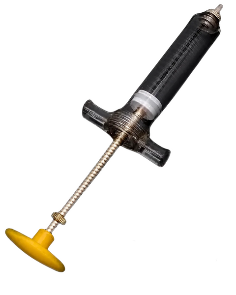 Bird hand feeding acrylic syringe 30ml with transparent body measurement markings and plunger and two silicon rings.