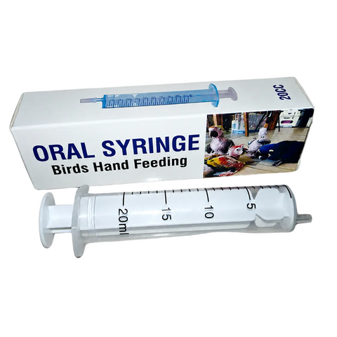 Bird hand feeding plastic syringe 20ml with feeding pipe and measurement markings