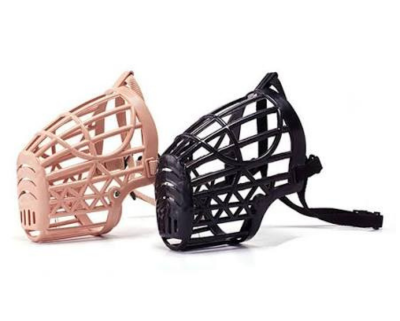 Black soft plastic basket muzzle for dogs size 6 with adjustable strap