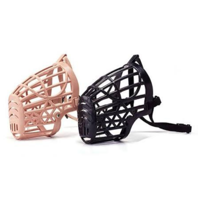 Black soft plastic basket muzzle for dogs size 6 with adjustable strap