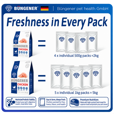 B������ngener Chicken Cat Food 2kg with four individual 500g