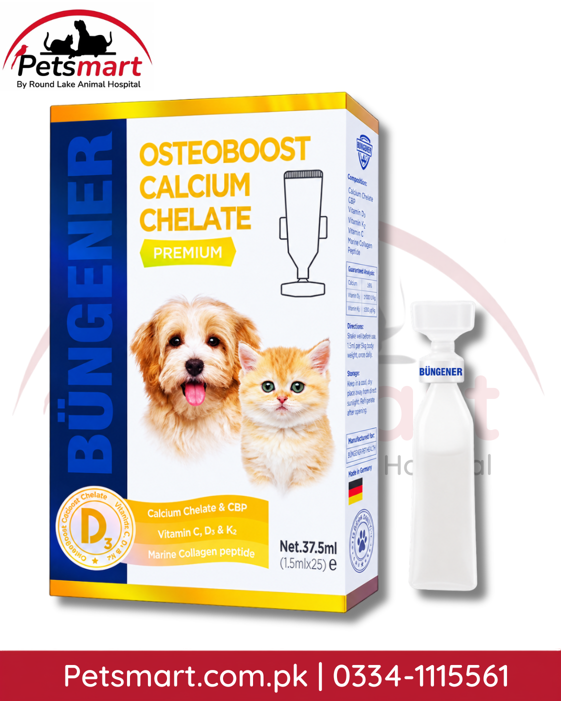 B��ngener Osteoboost Calcium Chelate 37.5ml supplement for cats and 