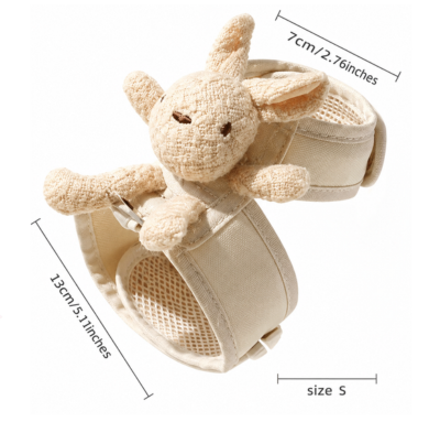 Bunny shaped soft cat harness with leash in cream color