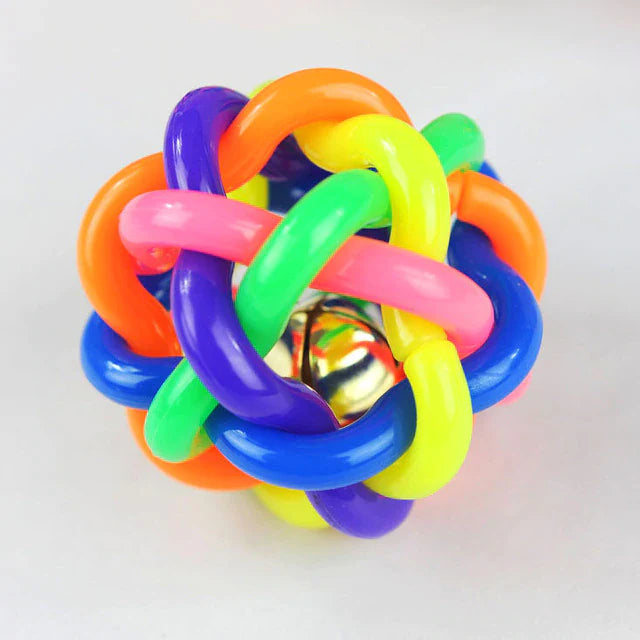 Ball Bite Resistant Rainbow Color Rubber Material Exercise Toy