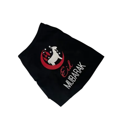Black Eid Mubarak cat dress festive clothing for cats