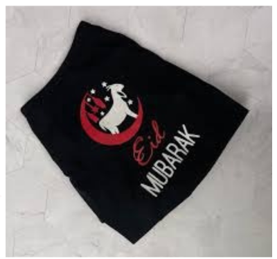 Black Eid Mubarak cat dress festive clothing for cats