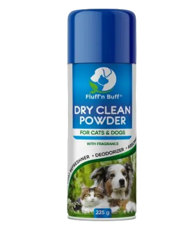 Fluff n Buff Dry Clean Powder 225g waterless grooming powder for cats and dogs