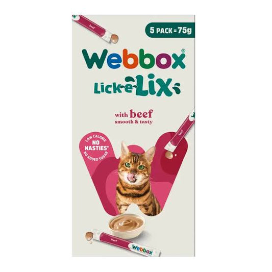Webbox Lick-e-Lix with Beef Cat Treats ��� 75g (5 ï