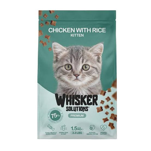Whisker Solutions Kitten Chicken With Rice Dry Cat Food 200G
