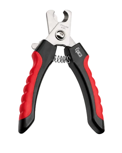 Large black and red dog nail clipper with spring-loaded handles