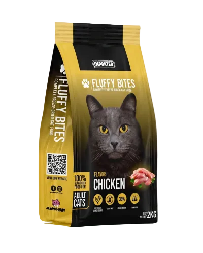 Maw and Paw Fluffy Bites Chicken complete freeze-dried cat food 2kg