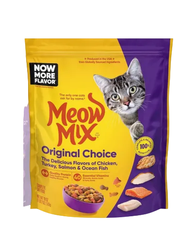 Meow Mix Original Choice dry cat food 510g with chicken turkey salmon and ocean fish flavours