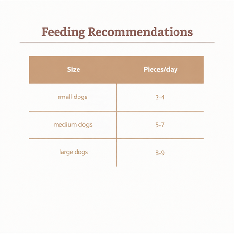 Mera Pure Sensitive Goody Snacks 600g feeding recommendation for small medium and large dogs