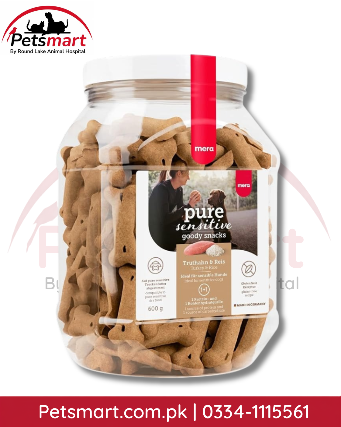 Mera Pure Sensitive Goody Snacks Turkey and Rice 600g for sensitive adult dogs