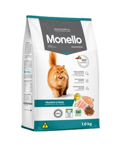 Monello Hairball Control Adult Cat Food Chicken Fish 1Kg