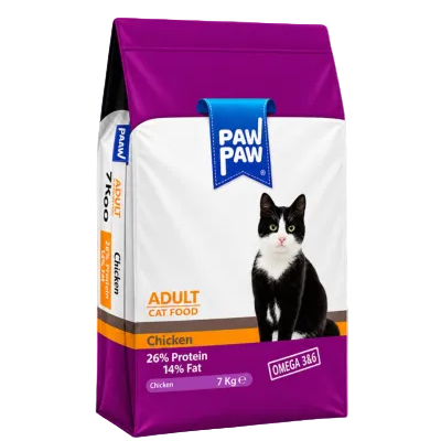 Pawpaw Adult Cat Food Chicken 7kg dry food for adult cats