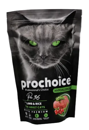 ProChoice Pro 36 Lamb and Rice hypoallergenic dry cat food 330g for adult cats