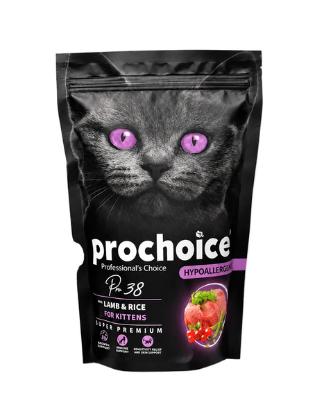 ProChoice Pro38 Lamb and Rice dry kitten food 330g bag