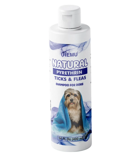 Remu Natural Pyrethrin Tick and Flea Shampoo 400ml for dogs