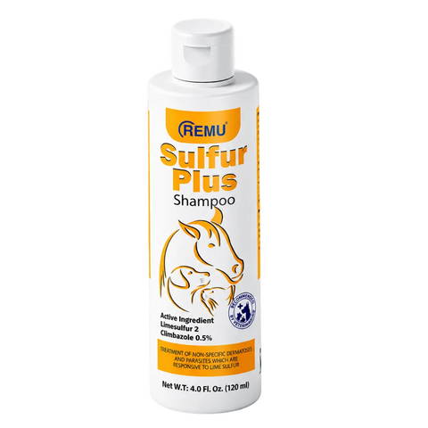 Remu Sulfur Plus Medicated Pet Shampoo 120ml with lime sulfur and Climbazole