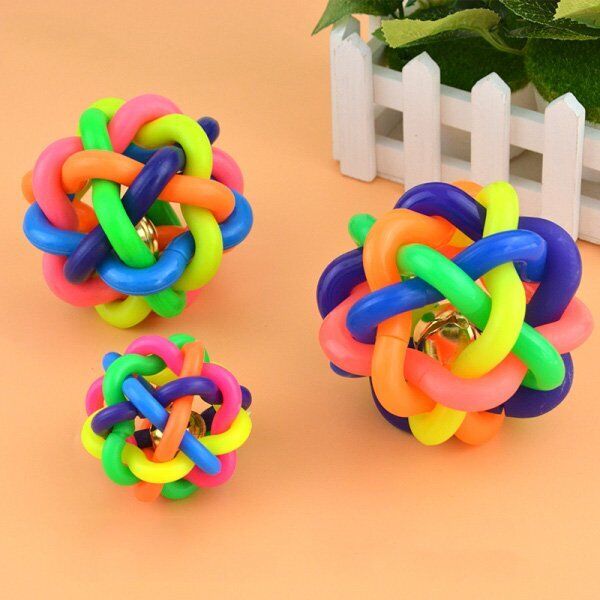 Ball Bite Resistant Rainbow Color Rubber Material Exercise Toy