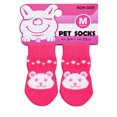 Small pet socks with non-slip paw print grip for indoor use