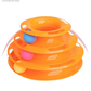 Three-level interactive cat track toy with rolling balls