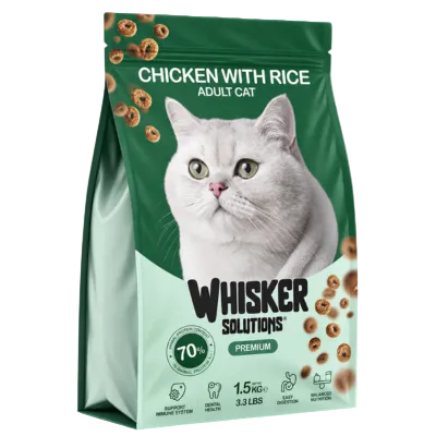Whisker Solutions Adult Chicken with Rice Dry Cat Food 1.5kg