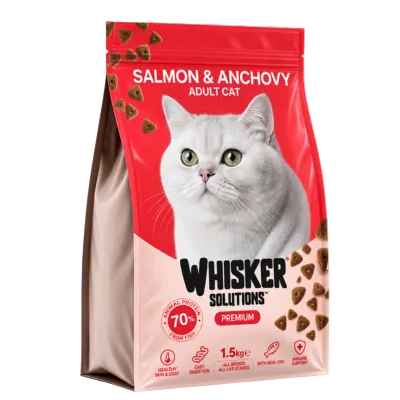 Whisker Solutions Salmon and Anchovy Cat Food 1.5kg with salmon protein and anchovy meal