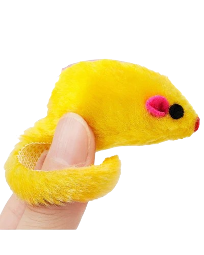 Yellow Mouse Moving Toy For Cats Interactive Plush Toy